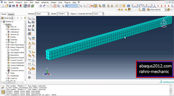 آموزش تحلیل تیر یکسر گیردار در نرم افزار اباکوس